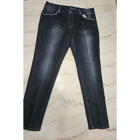 Blue Pearl Dark Wash Embellished Woman Jeans Size 24 - Picture 1 of 8